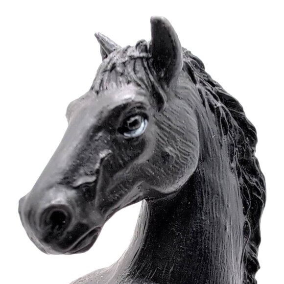 RARE Vtg Schleich Rearing Black Morgan Stallion Horse Figurine c.1997 5x4.5" VGC - Picture 6 of 10